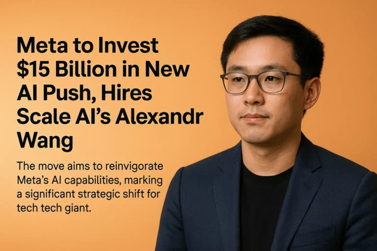 Meta to Invest $15 Billion in New AI Push, Hires Scale AI’s Alexandr Wang
